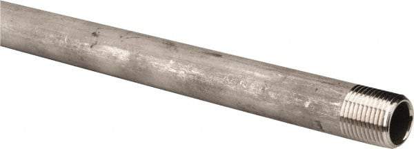 Merit Brass - Schedule 40, 1/2" Pipe x 24" Long, Grade 304/304L Stainless Steel Pipe Nipple - Welded & Threaded - All Tool & Supply