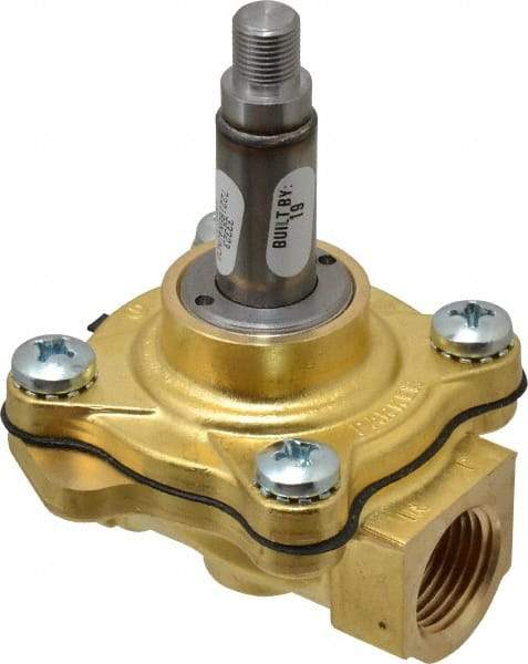 Parker - 1/2" Port, Brass Solenoid Valve - Closed, NBR Seal - All Tool & Supply