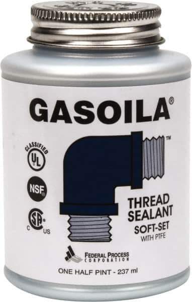 Federal Process - 1/2 Pt Brush Top Can Blue/Green Easy Seal Applicator with Gasoila Soft-Set - 600°F Max Working Temp - All Tool & Supply