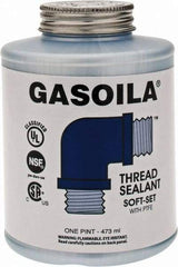 Federal Process - 1 Pt Brush Top Can Blue/Green Easy Seal Applicator with Gasoila Soft-Set - 600°F Max Working Temp - All Tool & Supply