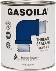 Federal Process - 1 Qt Flat Top Can Blue/Green Easy Seal Applicator with Gasoila Soft-Set - 600°F Max Working Temp - All Tool & Supply