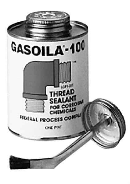 Federal Process - 1/2 Pt Brush Top Can Black Federal Gasoila-100 Thread Sealant - 450°F Max Working Temp - All Tool & Supply