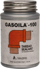 Federal Process - 1/4 Pt Brush Top Can Black Federal Gasoila-100 Thread Sealant - 450°F Max Working Temp - All Tool & Supply