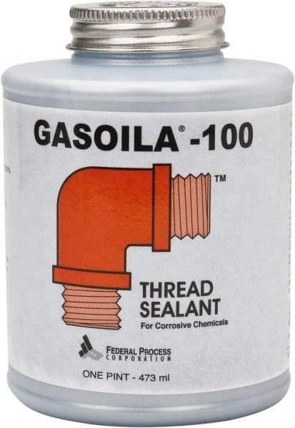 Federal Process - 1 Pt Brush Top Can Black Federal Gasoila-100 Thread Sealant - 450°F Max Working Temp - All Tool & Supply