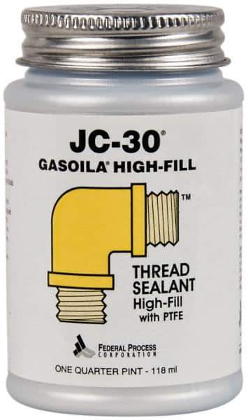 Federal Process - 1/4 Pt Brush Top Can Oyster White Federal JC-30 Thread Sealant with PTFE - 500°F Max Working Temp - All Tool & Supply