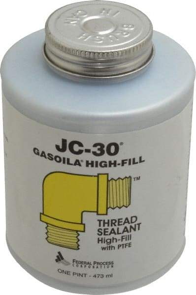 Federal Process - 1 Pt Brush Top Can Oyster White Federal JC-30 Thread Sealant with PTFE - 500°F Max Working Temp - All Tool & Supply