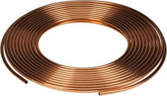 Mueller Industries - 100' Long, 1/2" OD x 3/8" ID, Copper Seamless Tube - 0.049" Wall Thickness, 0.269 Ft/Lb - All Tool & Supply