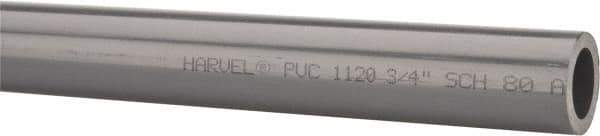 Made in USA - 3/4" Pipe, 60" Long PVC Unthreaded Plastic Pipe Nipple - 690 Max psi, 0.724" ID x 1.05" OD, Schedule 80, Gray - All Tool & Supply