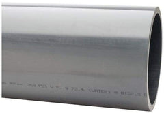 Made in USA - 8" Pipe, 60" Long PVC Unthreaded Plastic Pipe Nipple - 250 Max psi, 7.565" ID x 8-5/8" OD, Schedule 80, Gray - All Tool & Supply