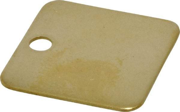 C.H. Hanson - 1-1/4 Inch Diameter, Square, Brass Blank Metal Tag - Blank, 50 Pieces - All Tool & Supply