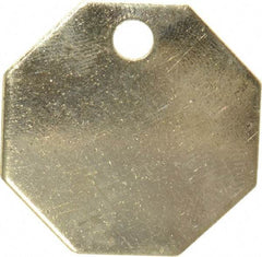 C.H. Hanson - 1-1/4 Inch Diameter, Octagonal, Brass Blank Metal Tag - Blank, 50 Pieces - All Tool & Supply