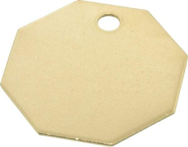 C.H. Hanson - 1-1/2 Inch Diameter, Octagonal, Brass Blank Metal Tag - Blank, 25 Pieces - All Tool & Supply