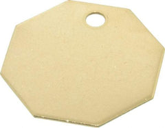 C.H. Hanson - 1-1/2 Inch Diameter, Octagonal, Brass Blank Metal Tag - Blank, 25 Pieces - All Tool & Supply