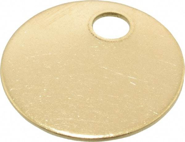 C.H. Hanson - 1 Inch Diameter, Round, Brass Blank Metal Tag - Blank, 50 Pieces - All Tool & Supply