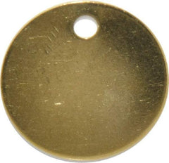 C.H. Hanson - 1-3/8 Inch Diameter, Round, Brass Blank Metal Tag - Blank, 50 Pieces - All Tool & Supply