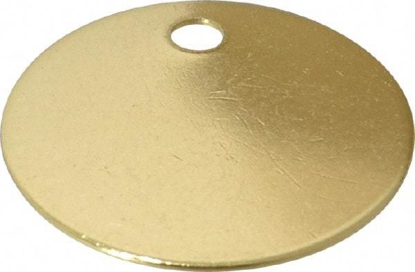 C.H. Hanson - 1-1/2 Inch Diameter, Round, Brass Blank Metal Tag - Blank, 25 Pieces - All Tool & Supply