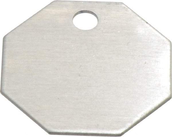 C.H. Hanson - 1-1/4 Inch Diameter, Octagonal, Aluminum Blank Metal Tag - Blank, 50 Pieces - All Tool & Supply