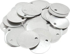 C.H. Hanson - 1-1/2 Inch Diameter, Round, Aluminum Blank Metal Tag - Blank, 50 Pieces - All Tool & Supply