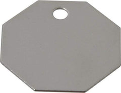 C.H. Hanson - 1-1/2 Inch Diameter, Octagonal, Stainless Steel Blank Metal Tag - Blank, 25 Pieces - All Tool & Supply