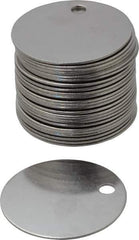 C.H. Hanson - 1-1/2 Inch Diameter, Round, Stainless Steel Blank Metal Tag - Blank, 25 Pieces - All Tool & Supply