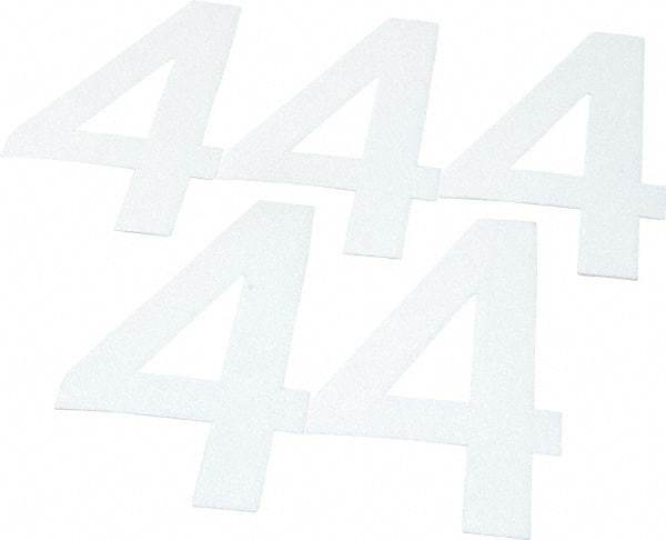 Made in USA - Number Label - Legend: 4, English, White - All Tool & Supply