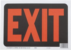 Made in USA - "Exit", 9" Long x 12" Wide, Rigid Plastic Safety Sign - Use for Workplace/Safety - All Tool & Supply