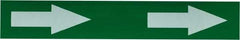 Made in USA - Pipe Marker with No Legend and Arrow Graphic - 1 to 2-1/2" Pipe Outside Diam, White on Green - All Tool & Supply