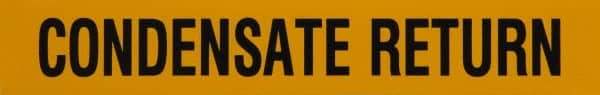 Made in USA - Pipe Marker with Condensate Return Legend and Arrow Graphic - 1 to 2-1/2" Pipe Outside Diam, Black on Yellow - All Tool & Supply