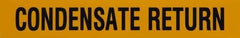 Made in USA - Pipe Marker with Condensate Return Legend and Arrow Graphic - 1 to 2-1/2" Pipe Outside Diam, Black on Yellow - All Tool & Supply