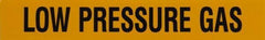 Made in USA - Pipe Marker with Low Pressure Gas Legend and Arrow Graphic - 1 to 2-1/2" Pipe Outside Diam, Black on Yellow - All Tool & Supply