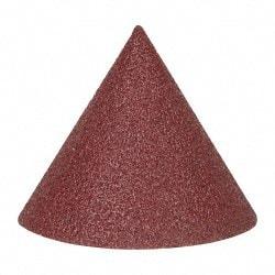 Superior Abrasives - 1-1/2" Diam 80 Grit 60° Included Angle Cone Center Lap - Aluminum Oxide, Medium Grade, Lock Nut Mount - All Tool & Supply