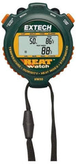 Extech - Digital Thermometer Stopwatch Clock - 8 Functions, 1/100 Sec Resolution, Green - All Tool & Supply