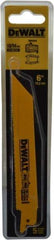 DeWALT - 6" Long x 1" Thick, Bi-Metal Reciprocating Saw Blade - Straight Profile, 10 to 14 TPI, Toothed Edge, Universal Shank - All Tool & Supply