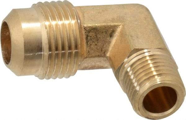 Cerro - 1/2" Tube OD, 45° Brass Flared Tube Male Elbow - 1/4 Flare x MIP Ends - All Tool & Supply