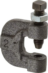 Made in USA - 3/4" Max Flange Thickness, 3/8" Rod C-Clamp with Locknut - 400 Lb Capacity, Ductile Iron - All Tool & Supply