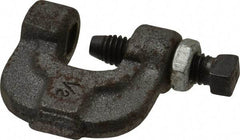 Made in USA - 3/4" Max Flange Thickness, 1/2" Rod C-Clamp with Locknut - 400 Lb Capacity, Ductile Iron - All Tool & Supply