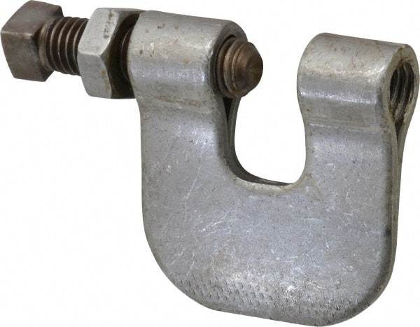 Made in USA - 3/4" Max Flange Thickness, 1/2" Rod C-Clamp with Locknut - 380 Lb Capacity, Carbon Steel - All Tool & Supply