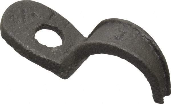 Made in USA - 1/2" Pipe, Malleable Iron, Black Plated" Pipe or Conduit Strap - 1 Mounting Hole - All Tool & Supply