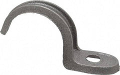 Made in USA - 1-1/2" Pipe, Malleable Iron, Black Plated" Pipe or Conduit Strap - 1 Mounting Hole - All Tool & Supply