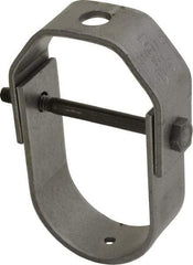 Made in USA - 1-1/2" Pipe, 3/8" Rod, Carbon Steel Adjustable Clevis Hanger - Black Coated, 610 Lb Capacity - All Tool & Supply