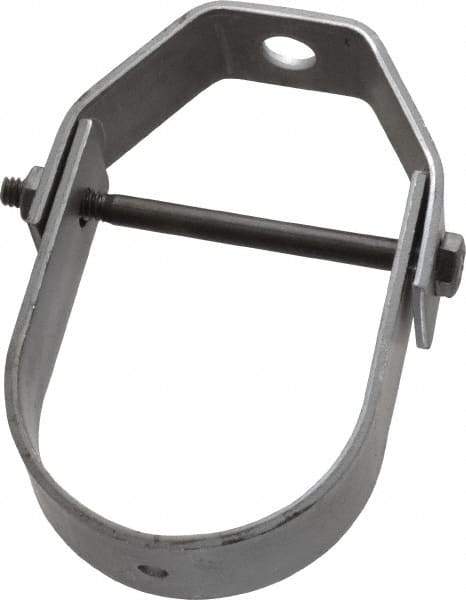 Made in USA - 2" Pipe, 3/8" Rod, Carbon Steel Adjustable Clevis Hanger - Black Coated, 610 Lb Capacity - All Tool & Supply