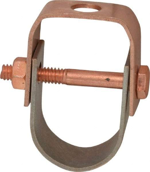 Value Collection - 1" Pipe, 3/8" Rod, Carbon Steel Adjustable Clevis Hanger - Copper Plated, 250 Lb Capacity - All Tool & Supply