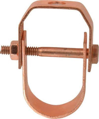 Value Collection - 1-1/4" Pipe, 3/8" Rod, Carbon Steel Adjustable Clevis Hanger - Copper Plated, 250 Lb Capacity - All Tool & Supply