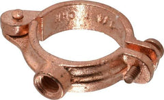 Value Collection - 1-1/4" Pipe, 3/8" Rod, Copper Painted Split Clamp - 180 Lb Capacity, Malleable Iron - All Tool & Supply