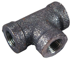 Made in USA - Size 4", Class 150, Malleable Iron Black Pipe Tee - 150 psi, Threaded End Connection - All Tool & Supply