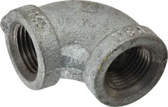 Made in USA - Class 150, 1/2" Galvanized Pipe 90° Elbow - Threaded, Malleable Iron - All Tool & Supply