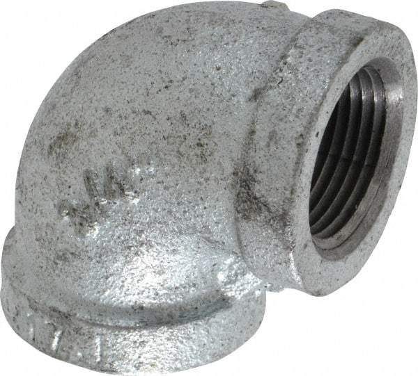 Made in USA - Class 150, 3/4" Galvanized Pipe 90° Elbow - Threaded, Malleable Iron - All Tool & Supply