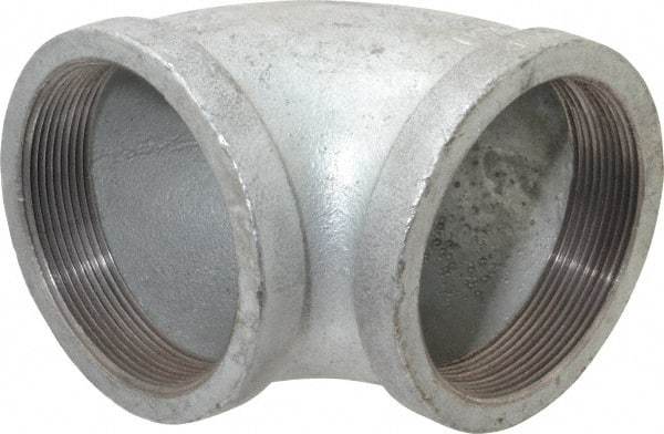 Made in USA - Class 150, 4" Galvanized Pipe 90° Elbow - Threaded, Malleable Iron - All Tool & Supply