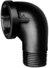 Made in USA - Class 150, 4" Galvanized Pipe 90° Street Elbow - Threaded, Malleable Iron - All Tool & Supply