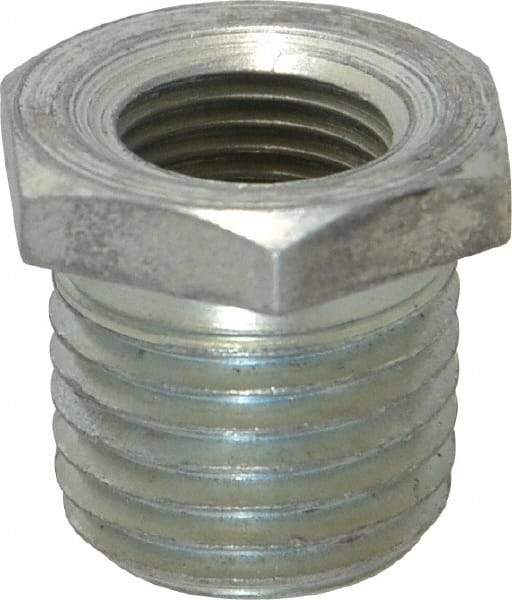 Made in USA - Class 150, 1/4 x 1/8" Galvanized Pipe Hex Bushing - Threaded, Malleable Iron - All Tool & Supply